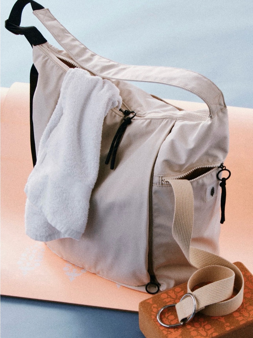 NWT Free People No Time Zone Carryall Tote-Off White